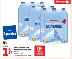Auchan Supermarché AUCHAN Eau de source de montagne offre