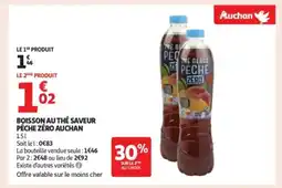 Auchan Supermarché AUCHAN Boisson au thé saveur pêche zéro offre