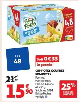 Auchan Supermarché POM'POTES Compotes gourdes offre