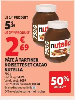 Auchan Supermarché NUTELLA Pâte à tartiner noisettes et cacao offre