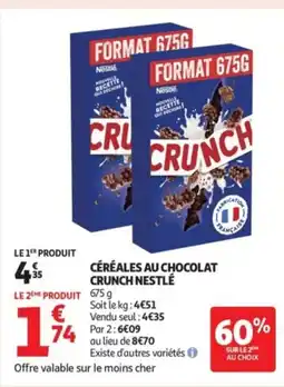 Auchan Supermarché NESTLÉ Céréales au chocolat crunch offre