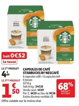 Auchan Supermarché Capsules de café starbucks by nescafé offre