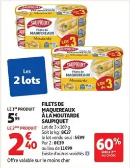 Auchan Supermarché SAUPIQUET Filets de maquereaux à la moutarde offre