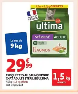 Auchan Supermarché ULTIMA Croquettes au saumon pour chat adulte stérilisé offre