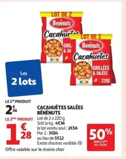 Auchan Supermarché BÉNÉNUTS Cacahuètes salées offre