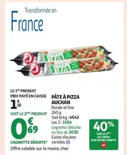 Auchan Supermarché AUCHAN Pâte à pizza offre
