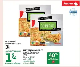 Auchan Supermarché AUCHAN Tarte aux poireaux surgelé offre