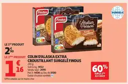 Auchan Supermarché FINDUS Colin d'alaska extra croustillant surgelé offre
