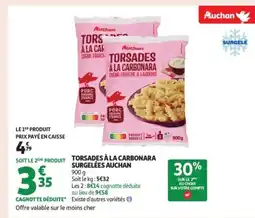 Auchan Supermarché AUCHAN Torsades à la carbonara surgelées offre
