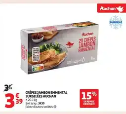 Auchan Supermarché AUCHAN Crêpes jambon emmental surgelées offre