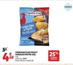 Auchan Supermarché MAÎTRE COQ Cordon bleu de poulet surgelés offre
