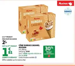 Auchan Supermarché AUCHAN Cône sundae caramel offre