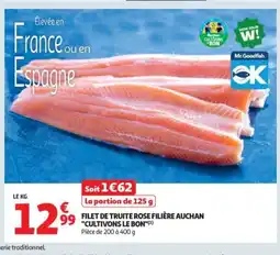 Auchan Supermarché Filet de truite rose filière auchan offre