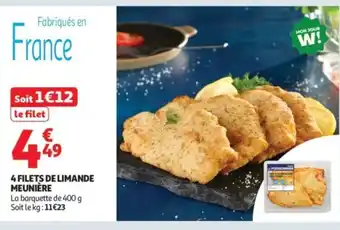 Auchan Supermarché 4 Filets de limande meunière offre