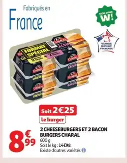 Auchan Supermarché CHARAL 2 Cheeseburgers et 2 bacon burgers offre