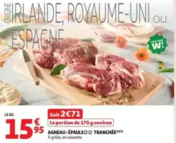 Auchan Supermarché Agneau: épaule tranchée offre