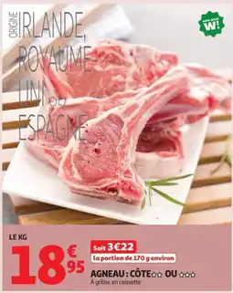 Auchan Supermarché Agneau côte ou offre