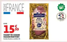 Auchan Supermarché MAISON MONTFORT Magret de canard offre
