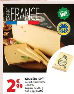 Auchan Supermarché Gruyère igp offre