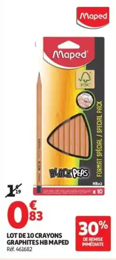 Auchan Supermarché MAPED Lot de 10 crayons graphites hb offre