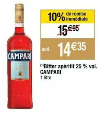 Cora x Carrefour Bitter apéritif 25% vol. CAMPARI offre