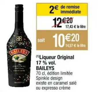 Cora x Carrefour Liqueur original 17% vol. BAILEYS offre