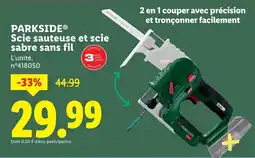 Lidl PARKSIDE Scie sauteuse et scie sabre sans fil offre