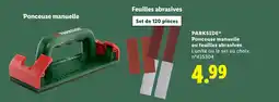 Lidl PARKSIDE Ponceuse manuelle ou feuilles abrasives offre