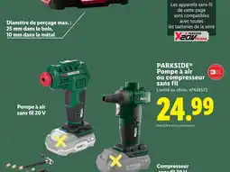 Lidl PARKSIDE Pompe à air ou compresseur sans fil offre