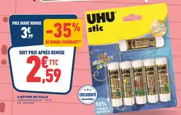 Bureau Vallée UHU 6 bâtons de colle offre