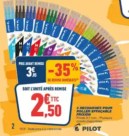 Bureau Vallée 3 recharges pour roller effacable frixion offre