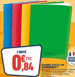 Bureau Vallée Cahier 24x32 cm cambridge (4) offre