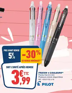 Bureau Vallée Frixion 4 couleurs offre