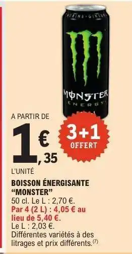 E.Leclerc Boisson Energisante Monster offre