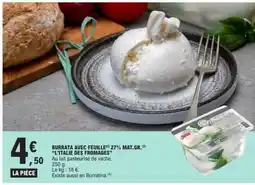E.Leclerc Burrata avec feuille 27% mat.gr offre