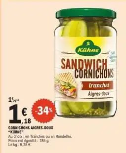 E.Leclerc CORNICHONS AIGRES-DOUX “KÜHNE” offre