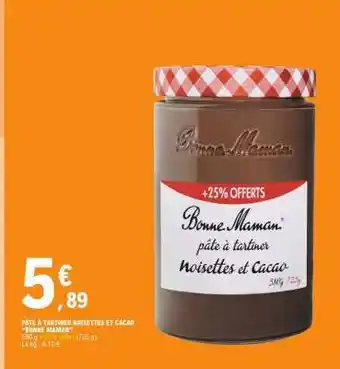 E.Leclerc Pâte À Tartiner Noisettes Et Cacao Bonne Maman offre