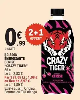 E.Leclerc Boisson Énergisante Cerise 'Crazy Tiger' offre