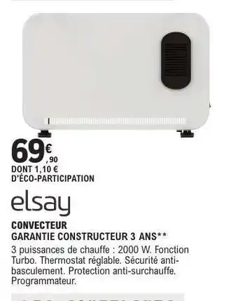 E.Leclerc Elsay Convecteur offre