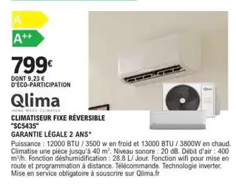 E.Leclerc Climatiseur Fixe Réversible SC5435 offre