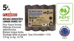 E.Leclerc BÛCHES DENSIFIÉES LONGUE DURÉE X4 offre