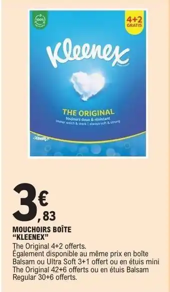 E.Leclerc MOUCHOIRS BOÎTE KLEENEX offre