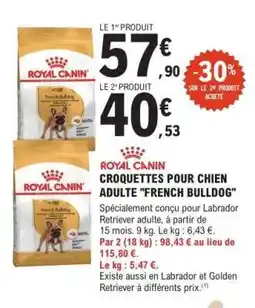E.Leclerc ROYAL CANIN CROQUETTES POUR CHIEN ADULTE FRENCH BULLDOG offre