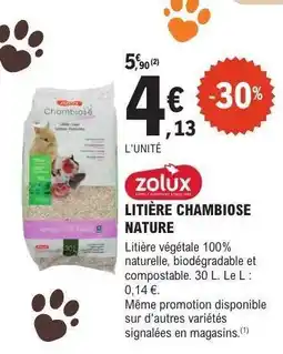 E.Leclerc LITIÈRE CHAMBIOSE NATURE offre