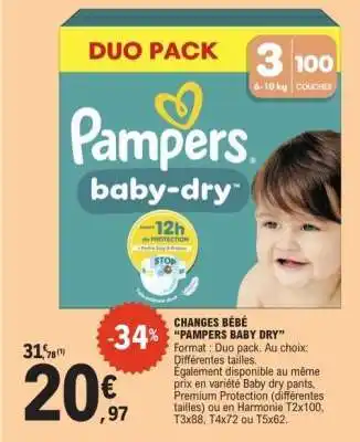 E.Leclerc CHANGES BÉBÉ “PAMPERS BABY DRY” offre