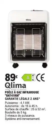 E.Leclerc Qlima POÊLE À GAZ INFRAROUGE 'GH741RM' offre