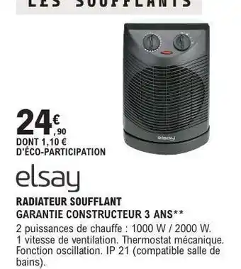 E.Leclerc Elsay Radiateur Soufflant offre