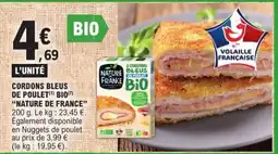 E.Leclerc CORDONS BLEUS DE POULET BIO offre
