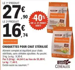 E.Leclerc Nature's Variety Croquettes pour Chat Stérilisé offre