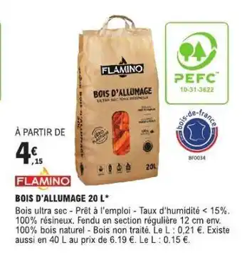 E.Leclerc Bois D'allumage 20 L offre